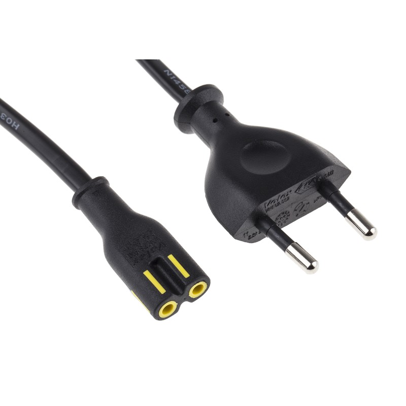 1 pcs - RS PRO IEC C7 Socket to Type C Europlug Plug Power Cord, 1m