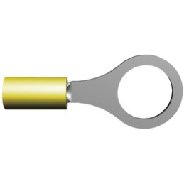5 pcs - TE Connectivity, PIDG Insulated Ring Terminal, M12 Stud Size, 2.6mm² to 6.6mm² Wire Size, Yellow