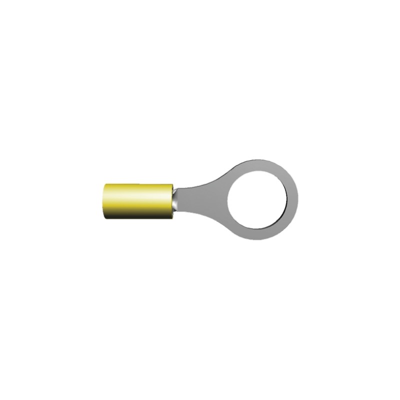 5 pcs - TE Connectivity, PIDG Insulated Ring Terminal, M12 Stud Size, 2.6mm² to 6.6mm² Wire Size, Yellow