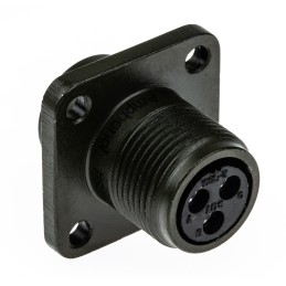 1 pcs - Amphenol Industrial, MS3102A 3 Way Box Mount MIL Spec Circular Connector Receptacle, Socket Contacts,Shell Size 10SL,