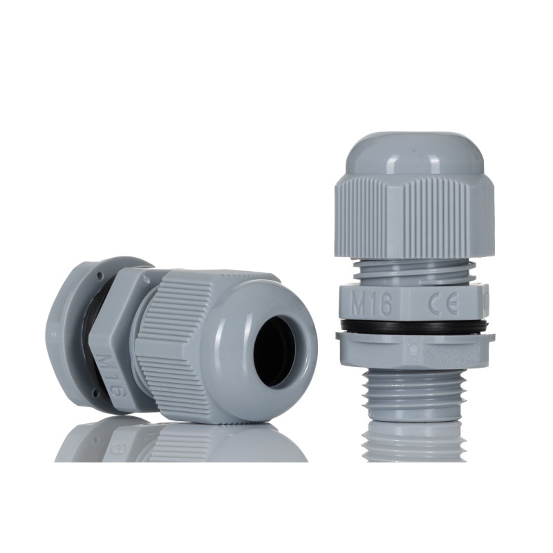10 pcs - HellermannTyton NGM Series Grey Nylon Cable Gland, M16 Thread, 5mm Min, 10mm Max, IP68