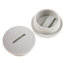 100 pcs - RS PRO Blanking Plug, M25, 24.7mm Hole Diameter, Nylon 66, 29.7mm Diameter, Threaded