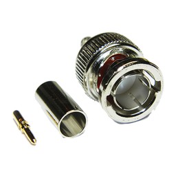 1 pcs - Interface Connectors, Plug Cable Mount BNC Connector, 75Ω, Crimp Termination, Straight Body