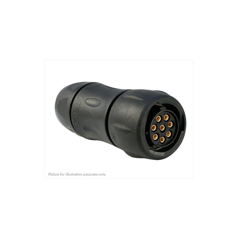 1 pcs - Souriau Circular Connector, 8 Contacts, Cable Mount, Socket, Female, IP68, IP69K, UTS Series