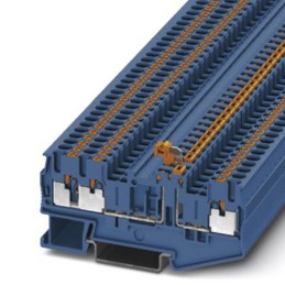 5 pcs - Phoenix Contact PT 2.5-TWIN-MTB BU Series Blue Knife Disconnect Terminal Block, 2.5mm², Single-Level, Push In