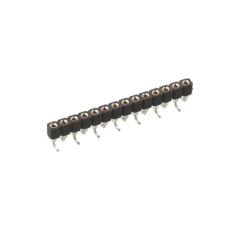 5 pcs - 9 Way Preci-Dip Straight SMT 2.54mm SIL Socket, Solder, 3A 100 V ac, 150 V dc