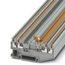 5 pcs - Phoenix Contact PT 1.5/S-QUATTRO-MT Series Grey DIN Rail Terminal Block, Push In Termination