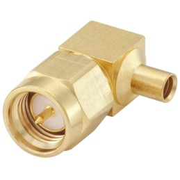 1 pcs - Rosenberger SMA Series, Plug Cable Mount SMA Connector, 50Ω, Solder Termination, Right Angle Body