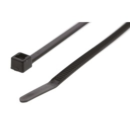1 Bag of 100 - HellermannTyton Cable Tie, 198mm x 3.5 mm, Black Polyamide 6.6 (PA66), Pk-100
