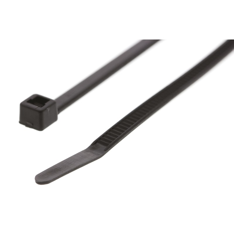 1 Bag of 100 - HellermannTyton Cable Tie, 198mm x 3.5 mm, Black Polyamide 6.6 (PA66), Pk-100