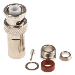 1 pcs - Radiall, Plug Cable Mount BNC Connector, 50Ω, Clamp Termination, Straight Body