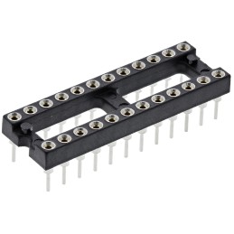 5 pcs - Preci-Dip 2.54mm Pitch Vertical 24 Way, Through Hole Turned Pin Open Frame IC Dip Socket, 1A