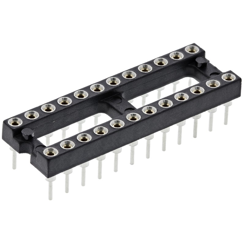 5 pcs - Preci-Dip 2.54mm Pitch Vertical 24 Way, Through Hole Turned Pin Open Frame IC Dip Socket, 1A