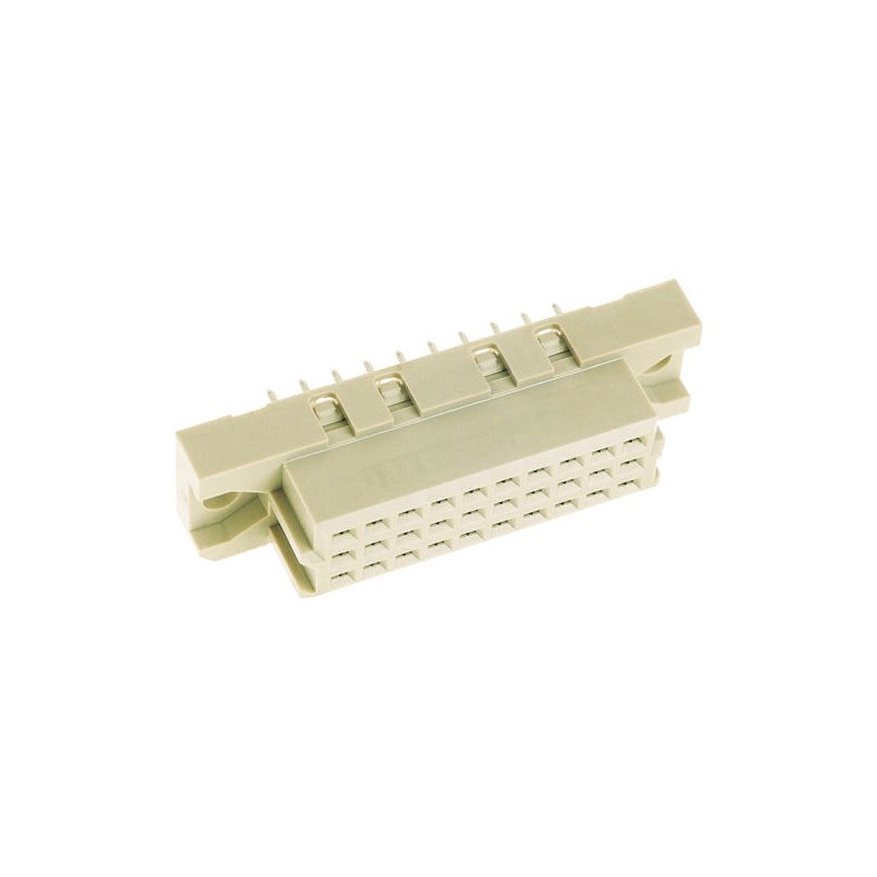 1 pcs - HARTING 30 Way 2.54mm Pitch, Type 3C Class C2, 3 Row, Straight DIN 41612 Connector, Socket