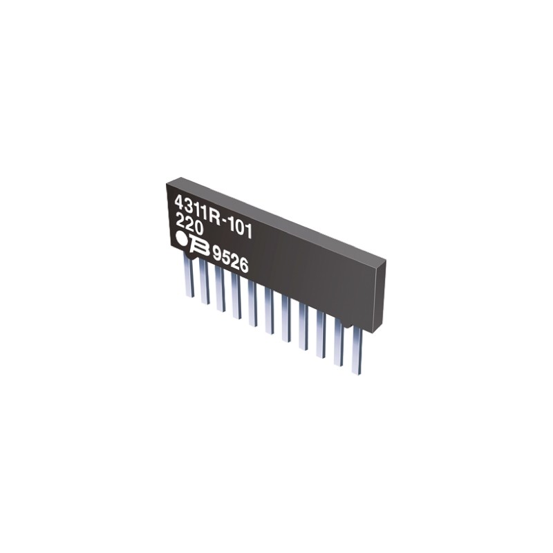 5 pcs - Bourns, 4300R 1kΩ ±2% Isolated Resistor Array, 5 Resistors, 1.25W total, SIP, Through Hole