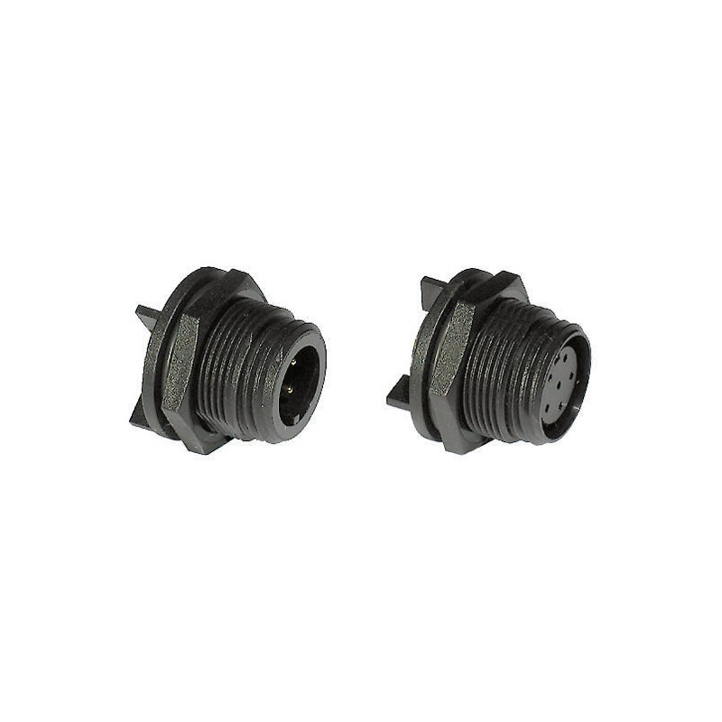 1 pcs - Bulgin Circular Connector, 3 Contacts, Rear Mount, Miniature Connector, Plug, Male, IP68, Buccaneer 400 Series