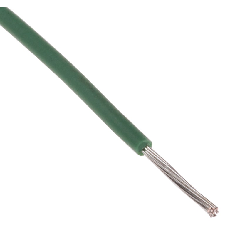 1 Reel of 100 M - RS PRO Green 0.2 mm² Hook Up Wire, 24 AWG, 11/0.16 mm, 100m, MPPE Insulation
