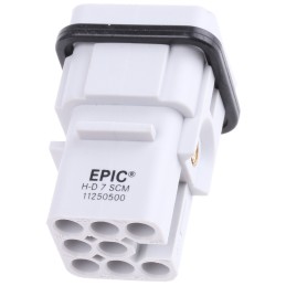 1 pcs - Epic Contact Heavy Duty Power Connector Insert, 10A, Male, H-D Series, 7 Contacts