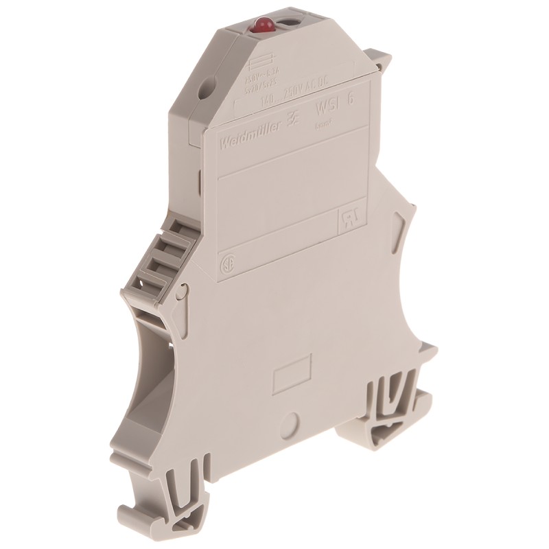 1 pcs - Weidmüller W Series Beige Fused DIN Rail Terminal, 6mm², Single-Level, Screw Termination, Fused