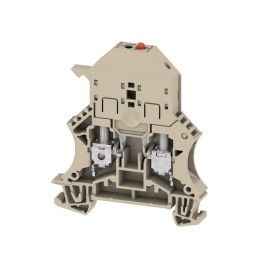 1 pcs - Weidmüller W Series Beige Fused DIN Rail Terminal, 6mm², Single-Level, Screw Termination, Fused