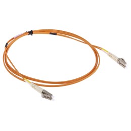 1 pcs - RS PRO LC to LC Duplex Multi Mode OM1 Fibre Optic Cable, 62.5/125μm, Orange, 2m