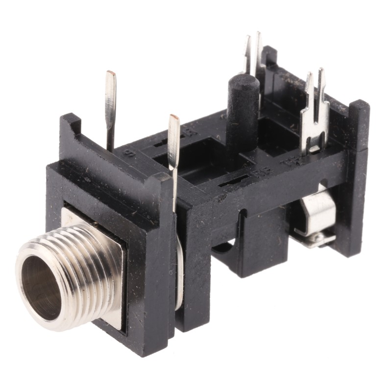1 pcs - Switchcraft Jack Connector 6.35 mm PCB Mount Mono Socket, 2Pole