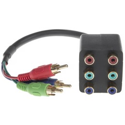 1 pcs - RS PRO Male RCA x 3 to Female RCA x 6 Aux Cable, Blue, Green, Red, 12in