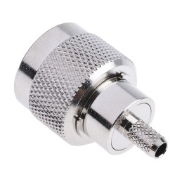 1 pcs - RS PRO, Plug Cable Mount N Connector, 50Ω, Crimp, Solder Termination, Straight Body