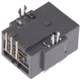 1 pcs - JAE MX34 Series Right Angle Through Hole PCB Header, 3 Contact(s), 2.2mm Pitch, 1 Row(s), Shrouded