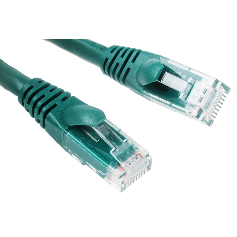 1 pcs - RS PRO Cat6 Male RJ45 to Male RJ45 Ethernet Cable, U/UTP, Green PVC Sheath, 0.5m