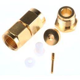 1 pcs - RS PRO, Plug Cable Mount SMA Connector, Clamp Termination, Straight Body