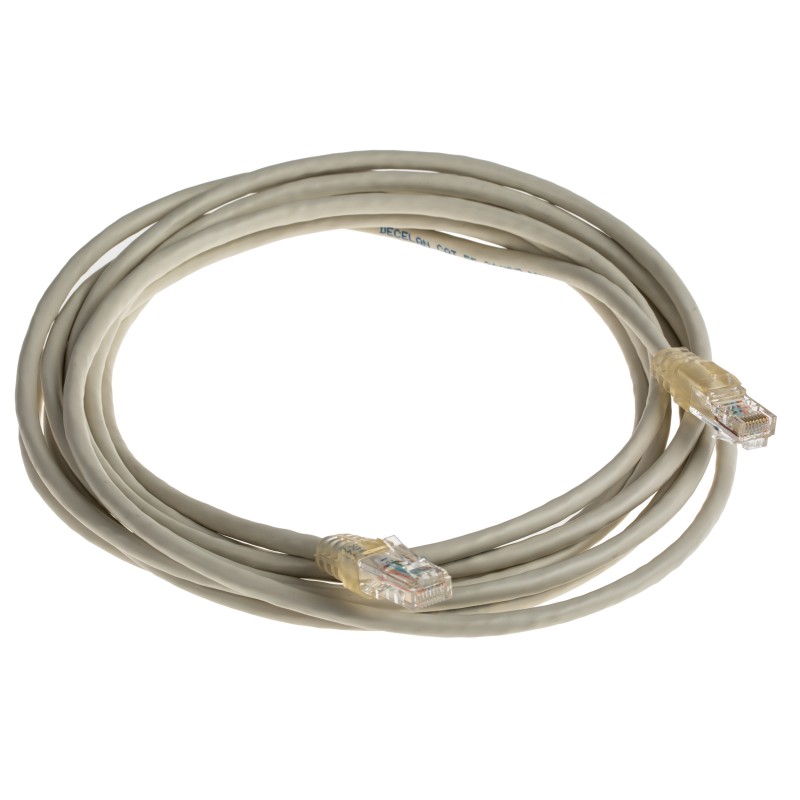 1 pcs - Decelect Cat5 Male RJ45 to Male RJ45 Ethernet Cable, Grey, 4m