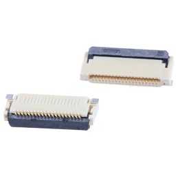 100 pcs - Omron, XF2M 0.5mm Pitch 20 Way Right Angle Female FPC Connector, Top and Bottom Contact
