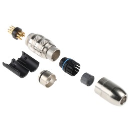 1 pcs - Lumberg 8 Pole Din Plug, DIN EN 60529, 5A, 60 V ac IP68, Male, Cable Mount