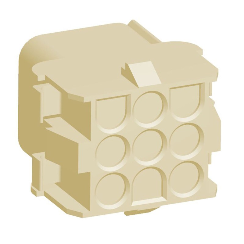 5 pcs - TE Connectivity, Universal MATE-N-LOK Female Connector Housing, 6.35mm Pitch, 9 Way, 3 Row