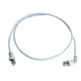 1 pcs - Telegartner Cat6a Right Angle Male RJ45 to Male RJ45 Ethernet Cable, S/FTP, White LSZH Sheath, 2m