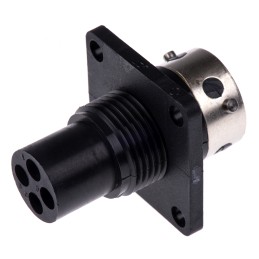 1 pcs - ITT Cannon Circular Connector, 4 Contacts, Panel Mount, Socket, Male, IP65, Trident Ringlock Series