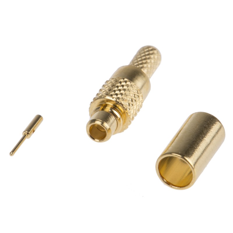 1 pcs - Amphenol RF, Plug Cable Mount MMCX Connector, 50Ω, Crimp Termination, Straight Body