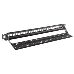1 pcs - RS PRO Cat6 24 Port RJ45 RJ Patch Panel UTP 1U Black