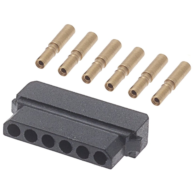 1 pcs - HARWIN Datamate Connector Kit Containing 6 way SIL Female Shell, Crimps