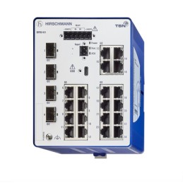 1 pcs - Hirschmann BOBCAT Series DIN Rail Mount Ethernet Switch, 24 RJ45 Ports, 1000 - 2500Mbit/s Transmission, 12 - 24V dc