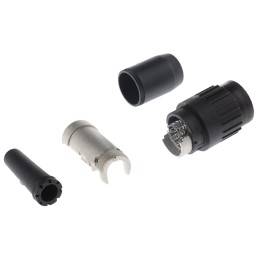 1 pcs - Amphenol, C 091 B 8 Pole M16 Din Socket, 5A, 100 V ac, Female, Cable Mount