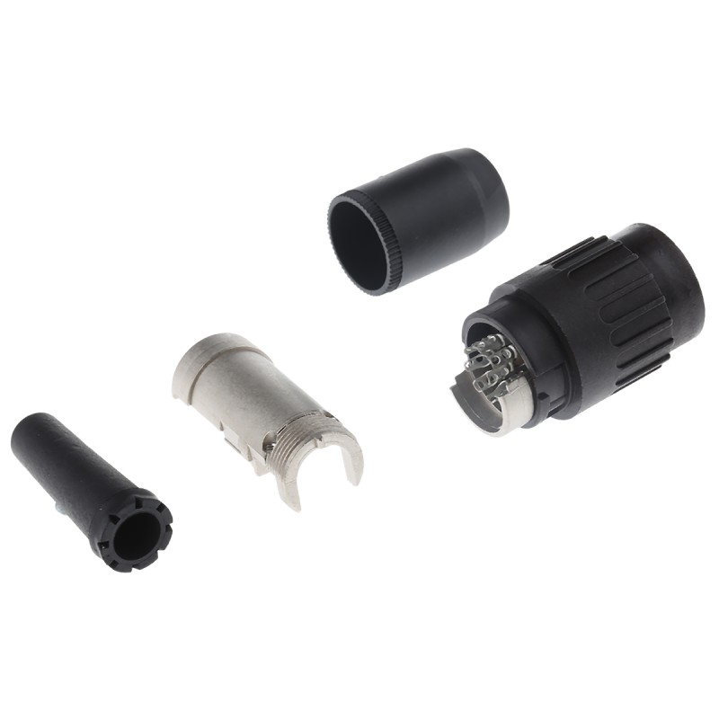 1 pcs - Amphenol, C 091 B 8 Pole M16 Din Socket, 5A, 100 V ac, Female, Cable Mount