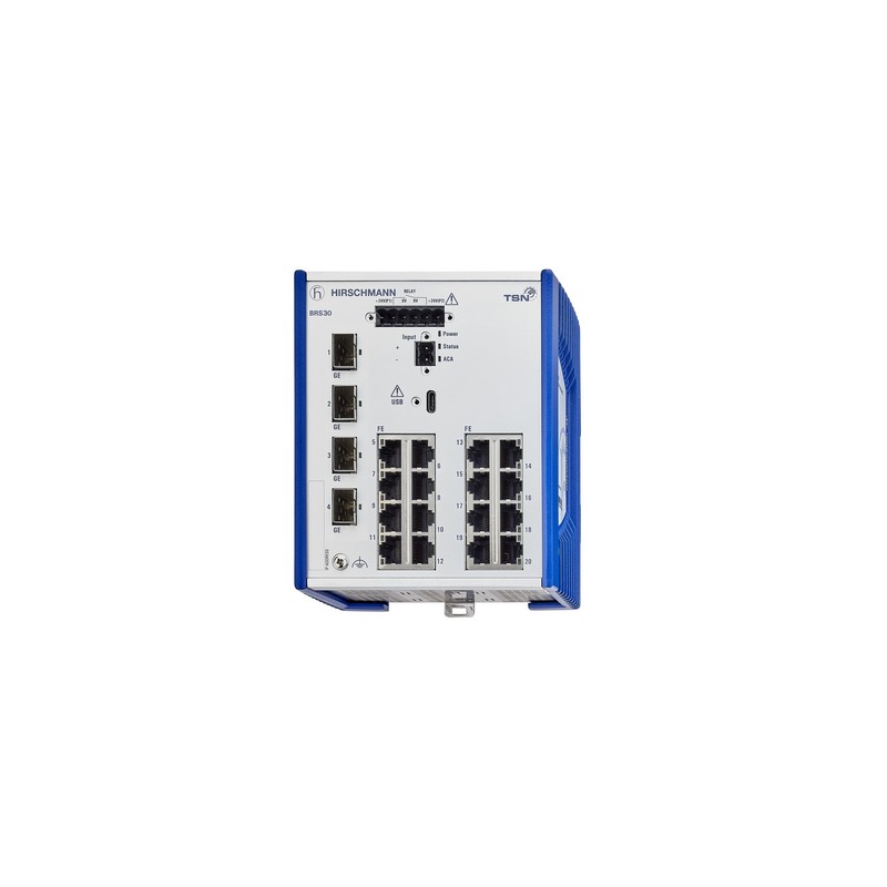 1 pcs - Hirschmann BOBCAT Series DIN Rail Mount Ethernet Switch, 16 RJ45 Ports, 1000 - 2500Mbit/s Transmission, 12 - 24V dc