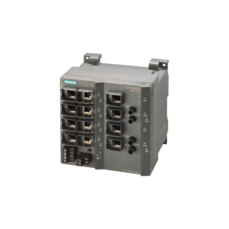 1 pcs - Siemens DIN Rail, Wall Ethernet Switch, 12 RJ45 Ports, 10/100Mbit/s Transmission, 24V dc
