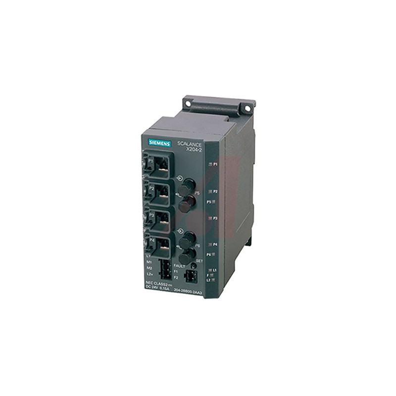 1 pcs - Siemens SCALANCE X204-2LD Series DIN Rail, Wall Ethernet Switch, 4 RJ45 Ports, 10/100Mbit/s Transmission, 24V dc