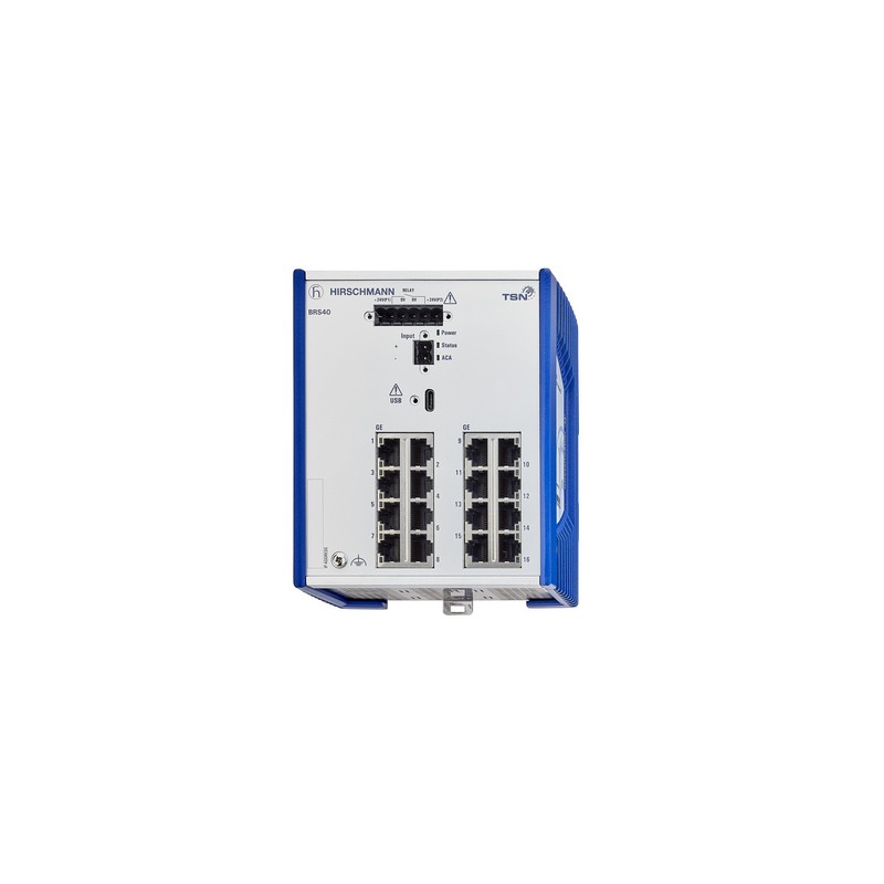 1 pcs - Hirschmann BOBCAT Series DIN Rail Mount Ethernet Switch, 16 RJ45 Ports, 1000 - 2500Mbit/s Transmission, 12 - 24V dc