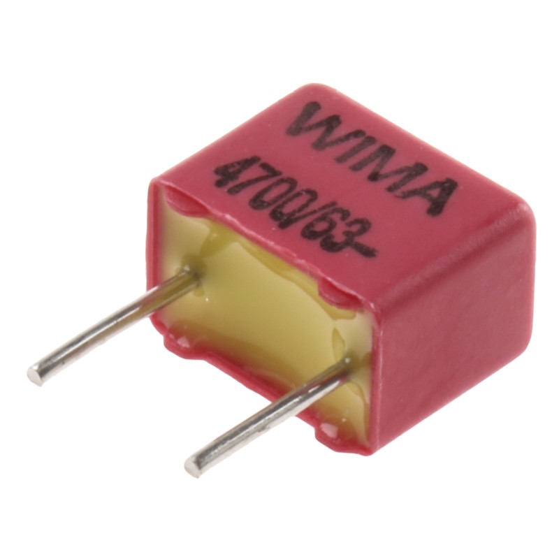 100 pcs - FKP2/4700/63/5 WIMA FKP2 Polypropylene Film Capacitor, 40 V ac, 63 V dc, ±5%, 4.7nF, Through Hole