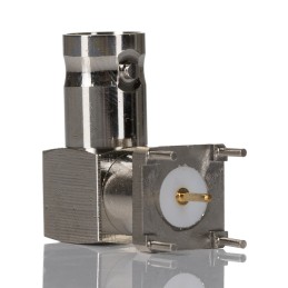 1 pcs - RS PRO, jack PCB Mount BNC Connector, 50Ω, Solder Termination, Right Angle Body
