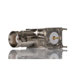 1 pcs - RS PRO, jack PCB Mount BNC Connector, 50Ω, Solder Termination, Right Angle Body